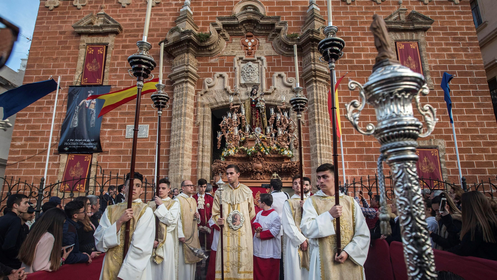 El Patrón San José sale de la Iglesia Mayor, en una imagen de archivo.