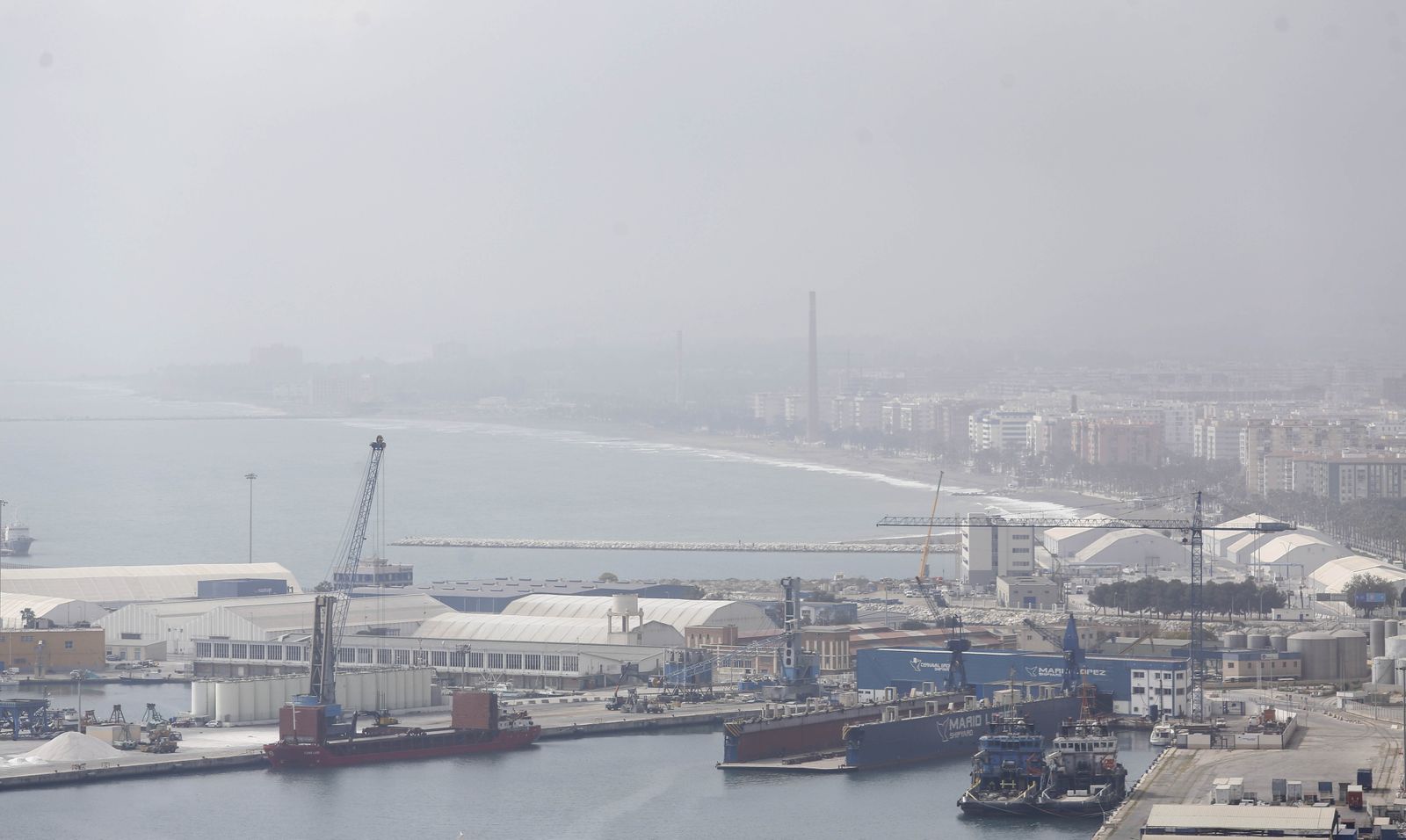 Concentración de polvo en suspensión en Málaga