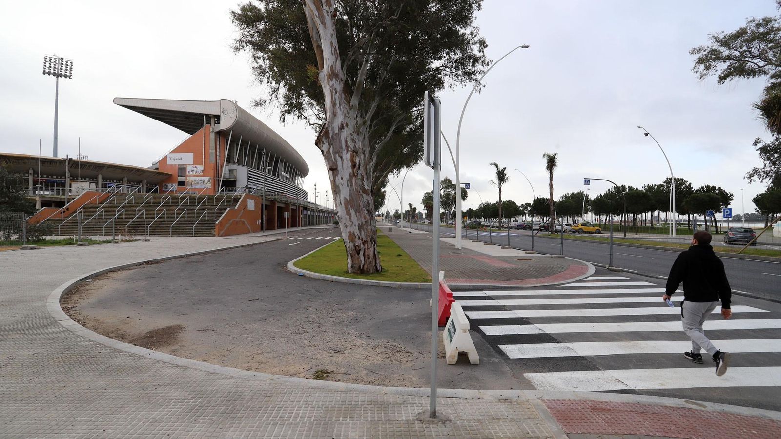 Las obras están más avanzadas en la zona próxima al estadio Nuevo Colombino.
