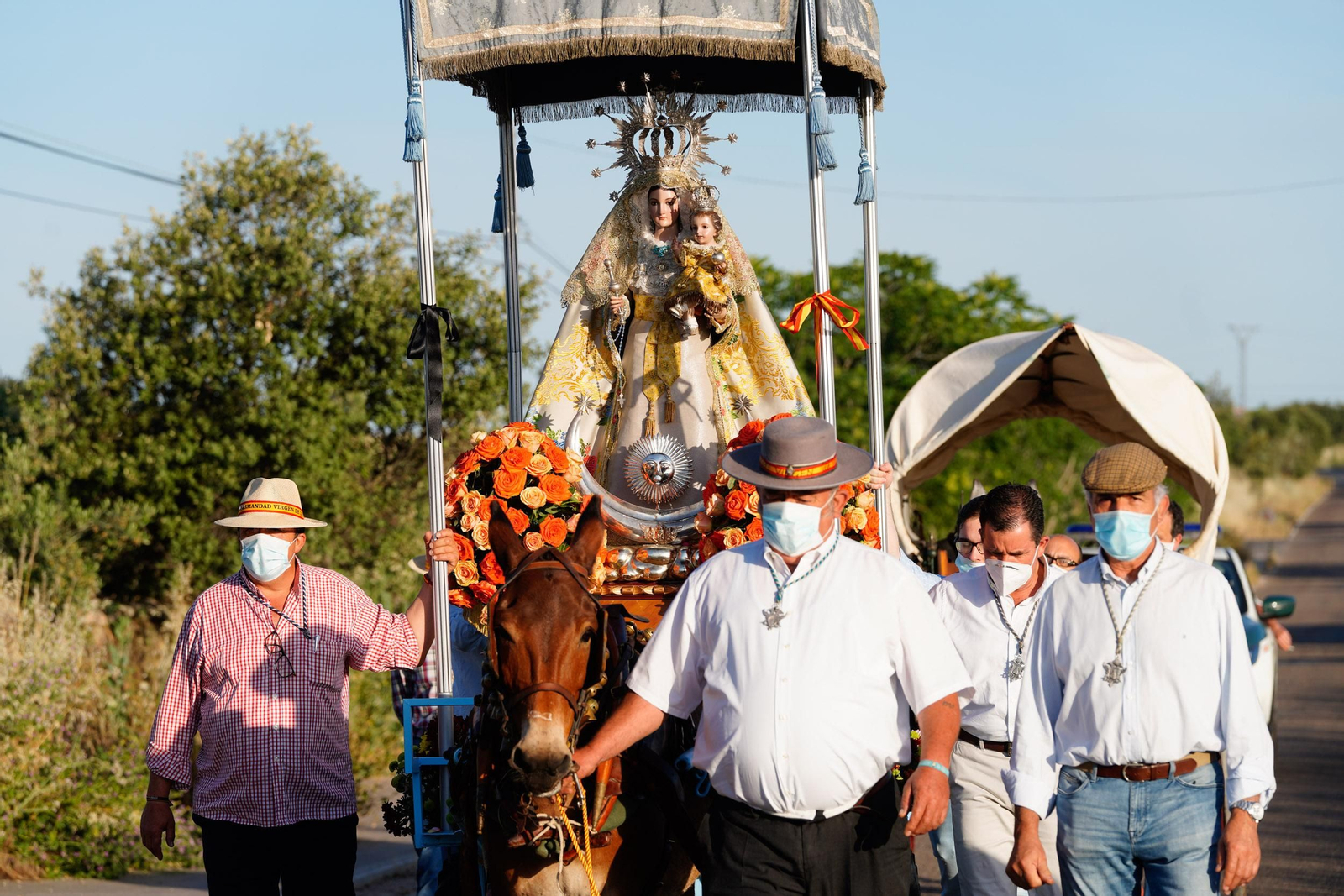 Las fotografías de la llegada de la Virgen de Luna a Villanueva de Córdoba
