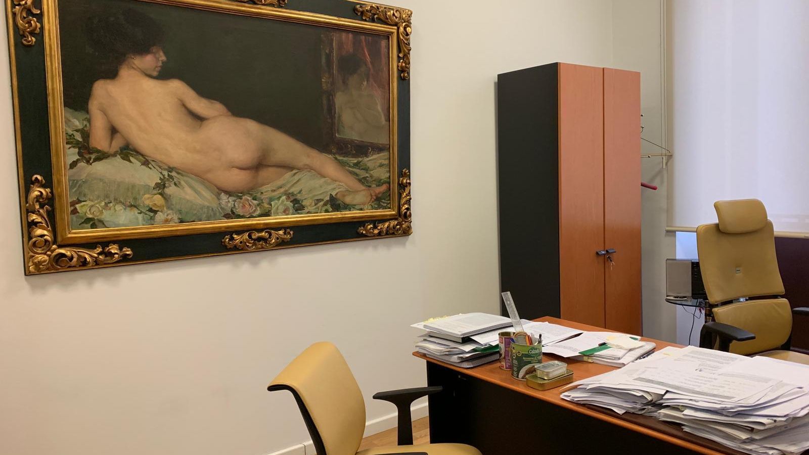 El despacho donde se encontraba el cuadro antes de ir al museo madrileño