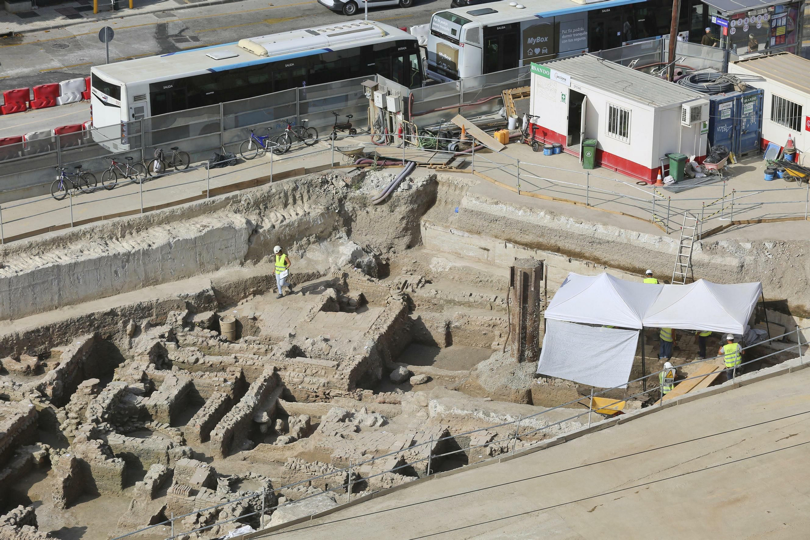 Las fotos de los restos arqueológicos en la obra del Metro de Málaga