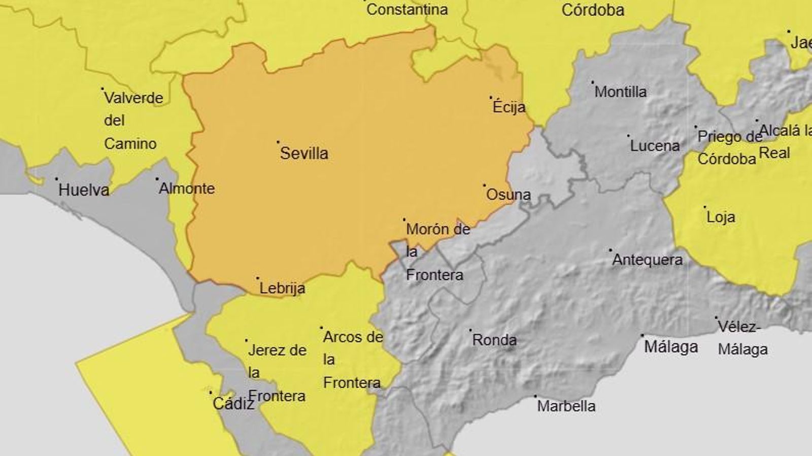 Mapa de alertas para el martes. Mapa de alertas para el martes.