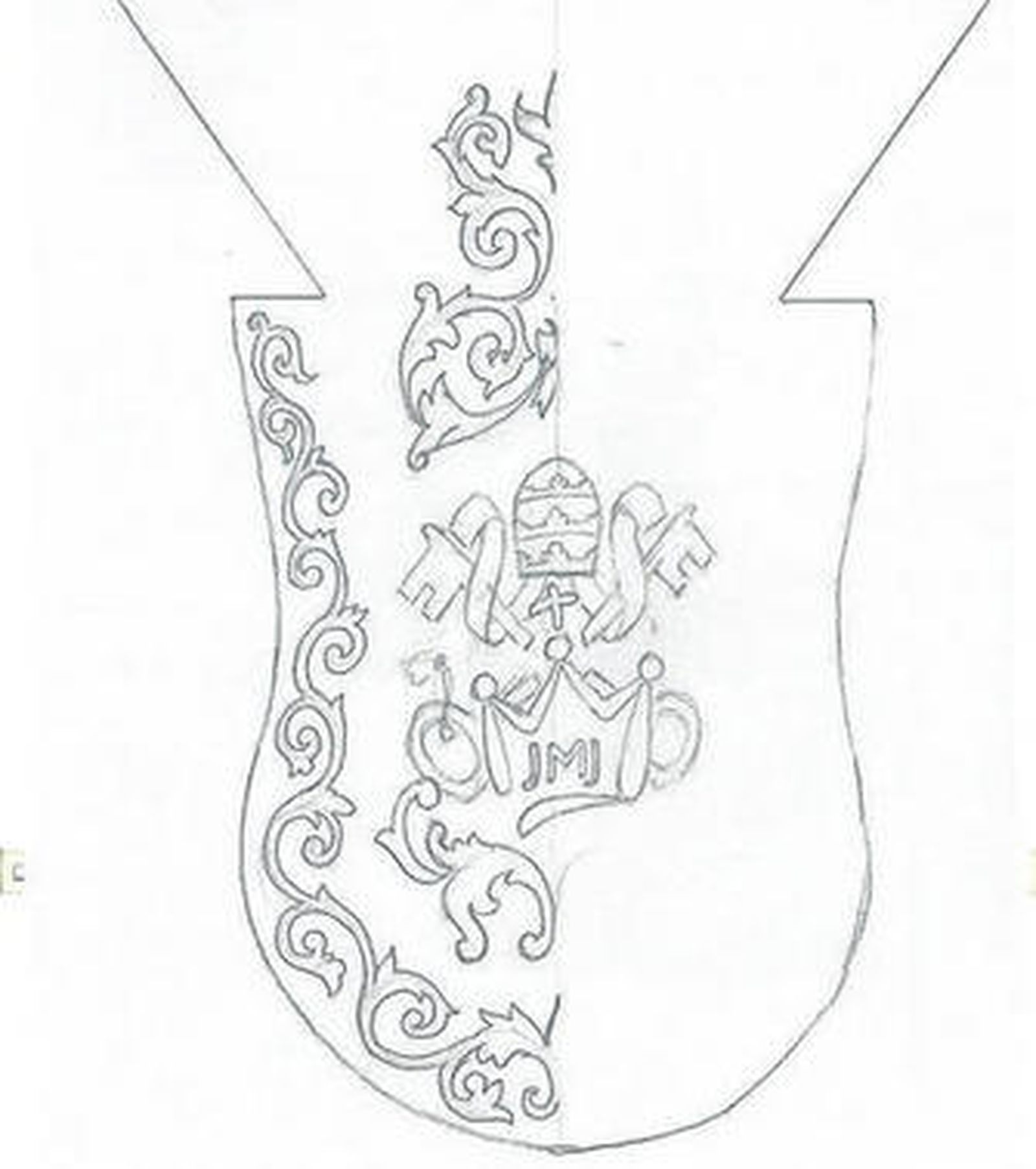 Diseño del manto que la Virgen de las Penas lucirá este año.