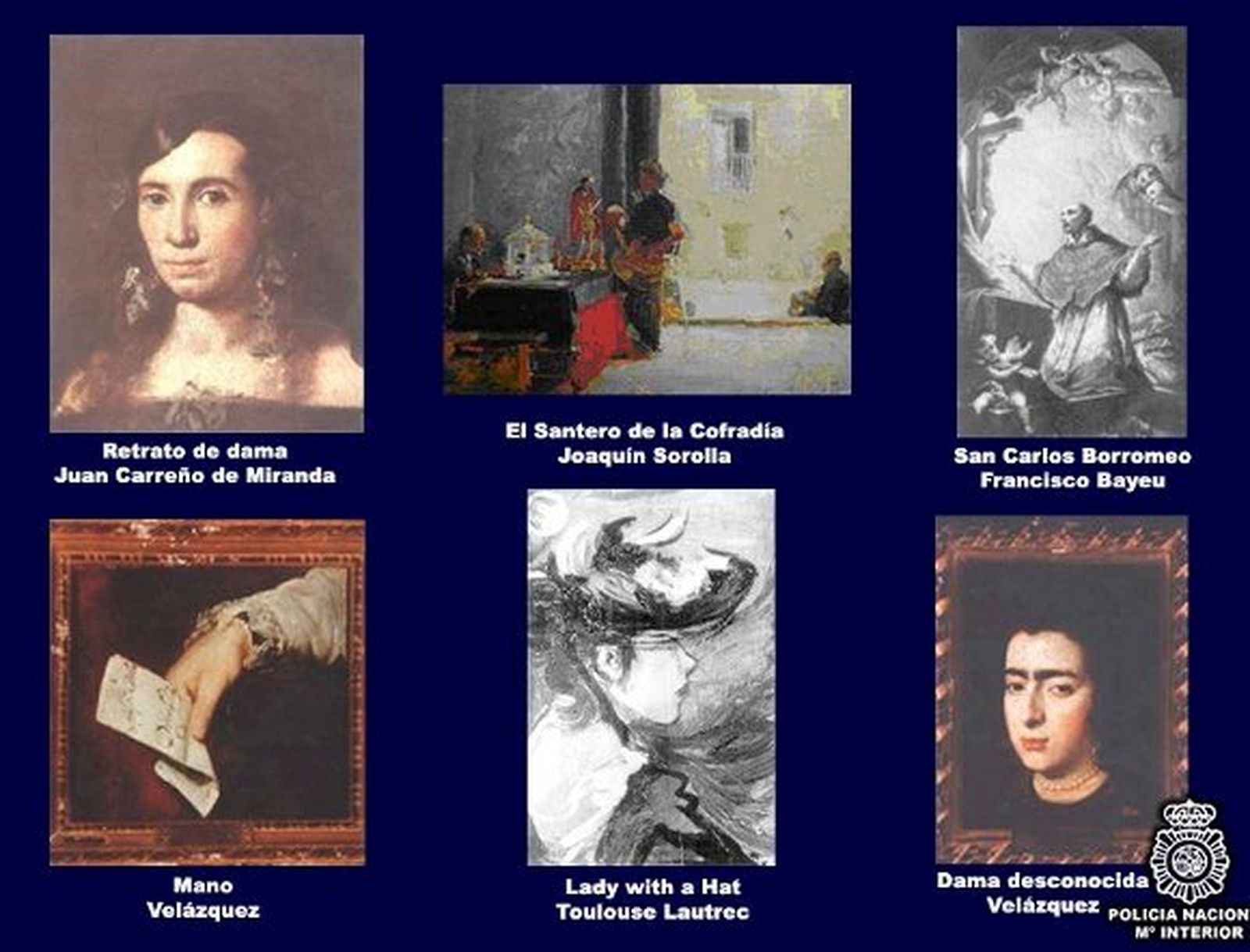 La Policía difunde las imágenes de las obras de arte robadas más buscadas
