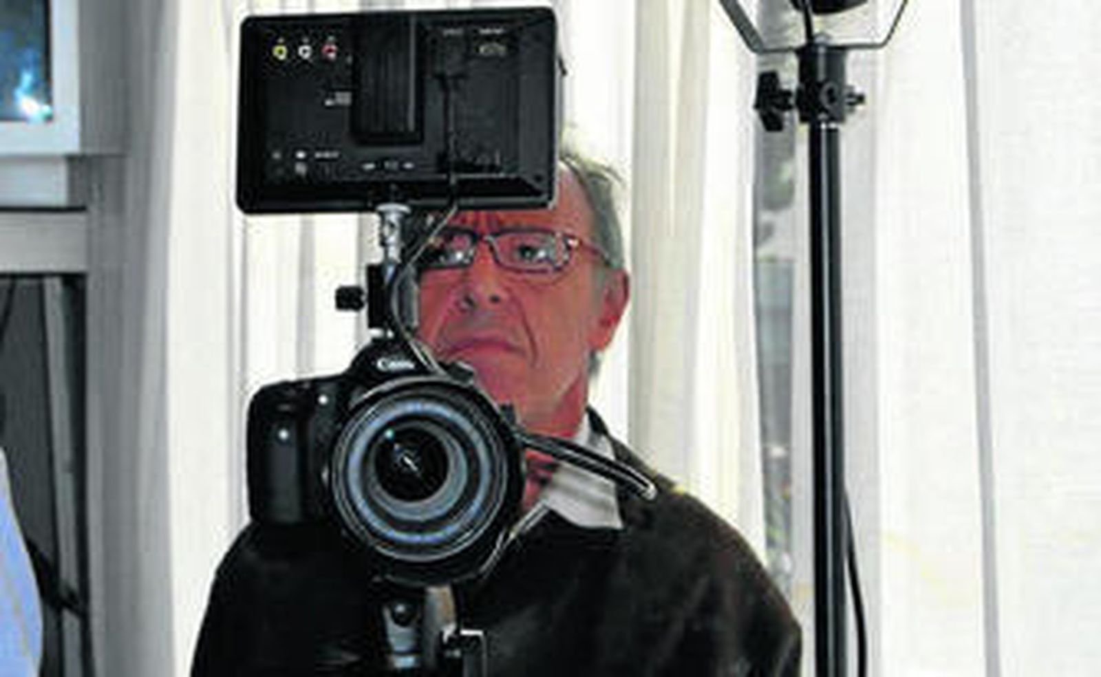 Imagen de Rafael Arroyo durante la grabación de su primer cortometraje.