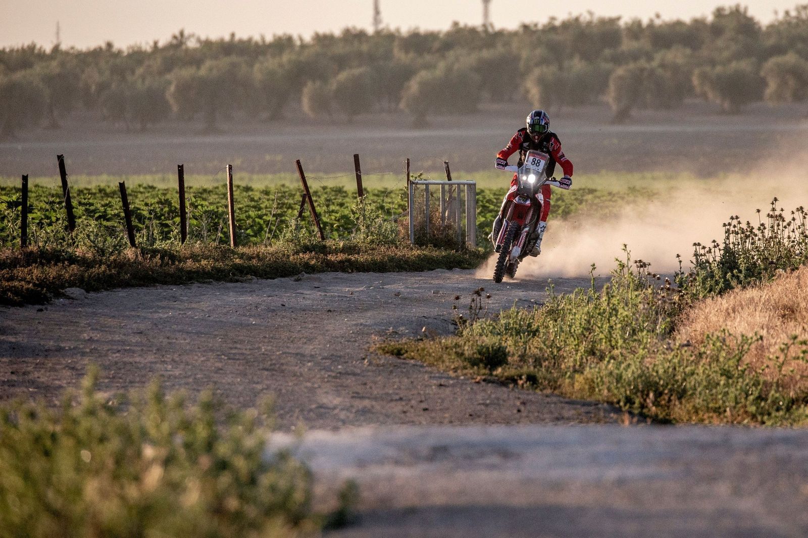 Los grandes del Dakar enseñan el paisaje rural de Andalucía