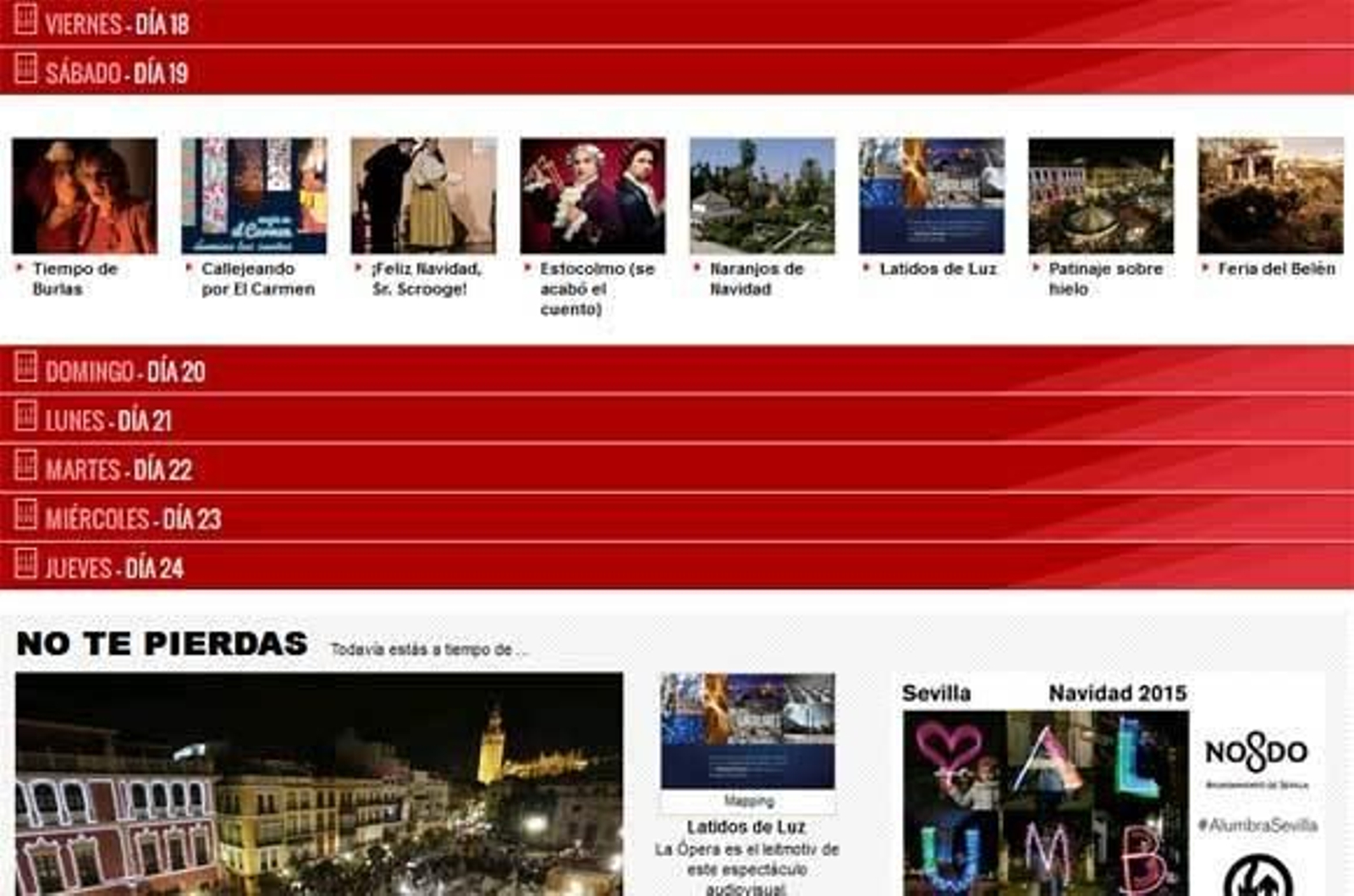 Una agenda para la Navidad de Sevilla