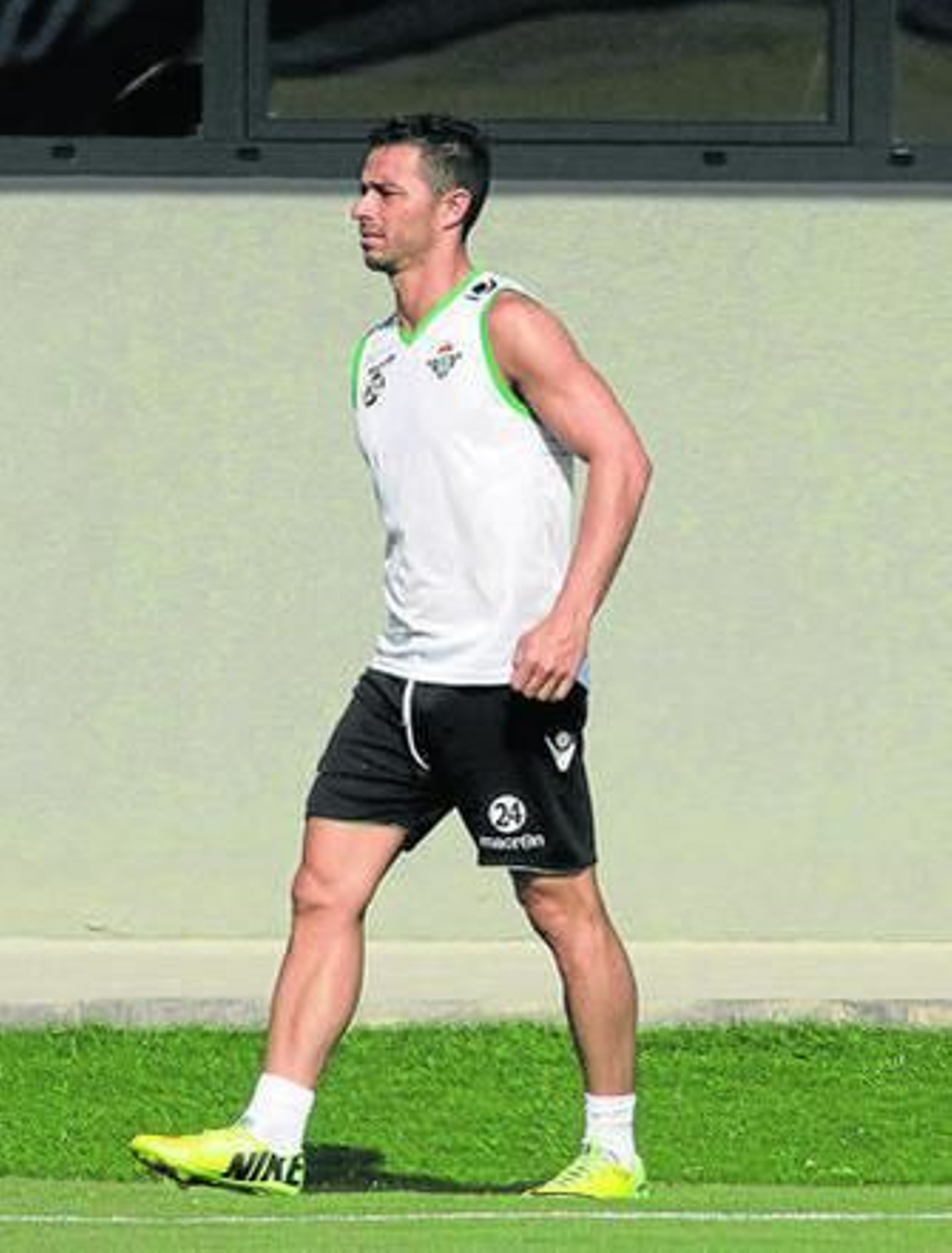 Rubén Castro, en un entrenamiento del equipo.