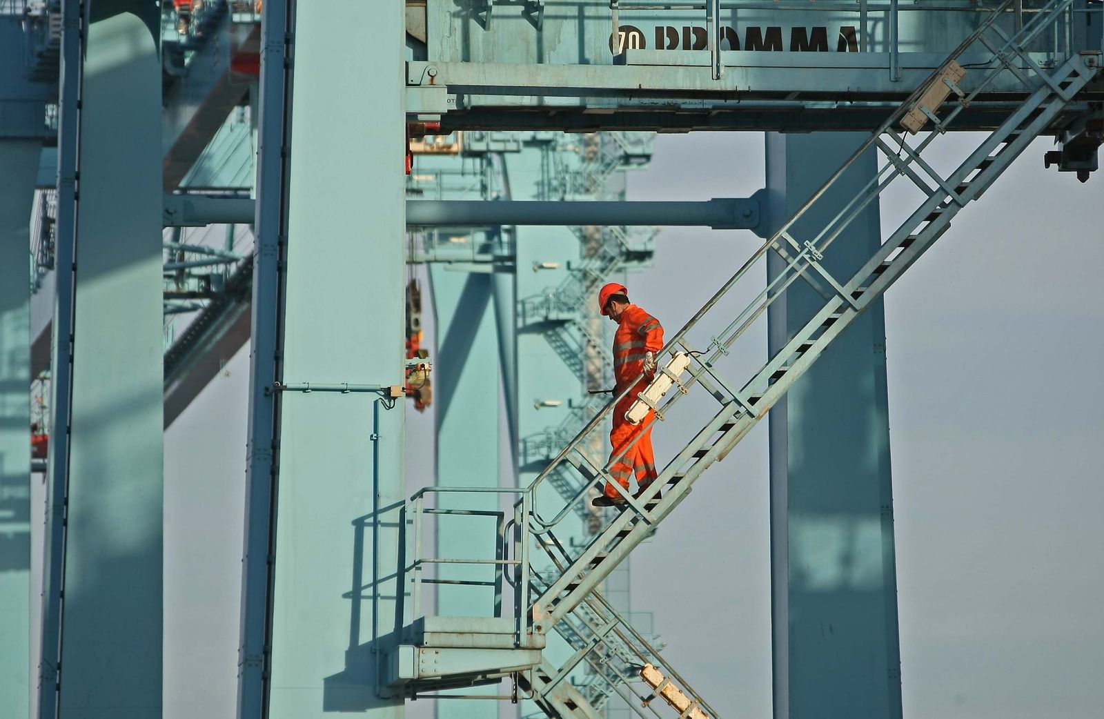 Estibador en una grua.