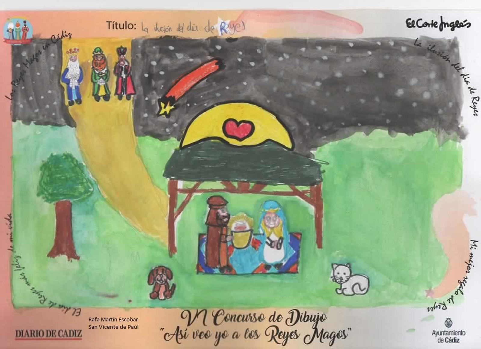 Los dibujos ganadores y semifinalistas del concurso 'Así veo yo a los Reyes Magos' en Cádiz.