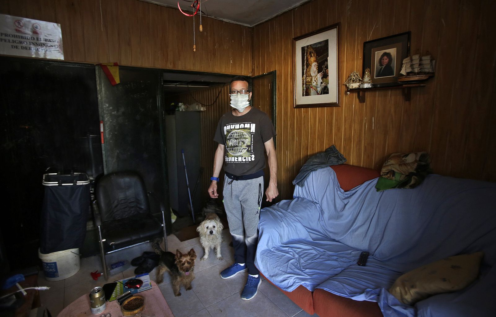 José Manuel, en el cuarto que ocupa junto a la Casa de las Cadenas.