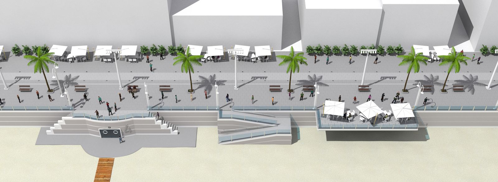 Infografía del nuevo diseño del Paseo Marítimo que propone el PP.