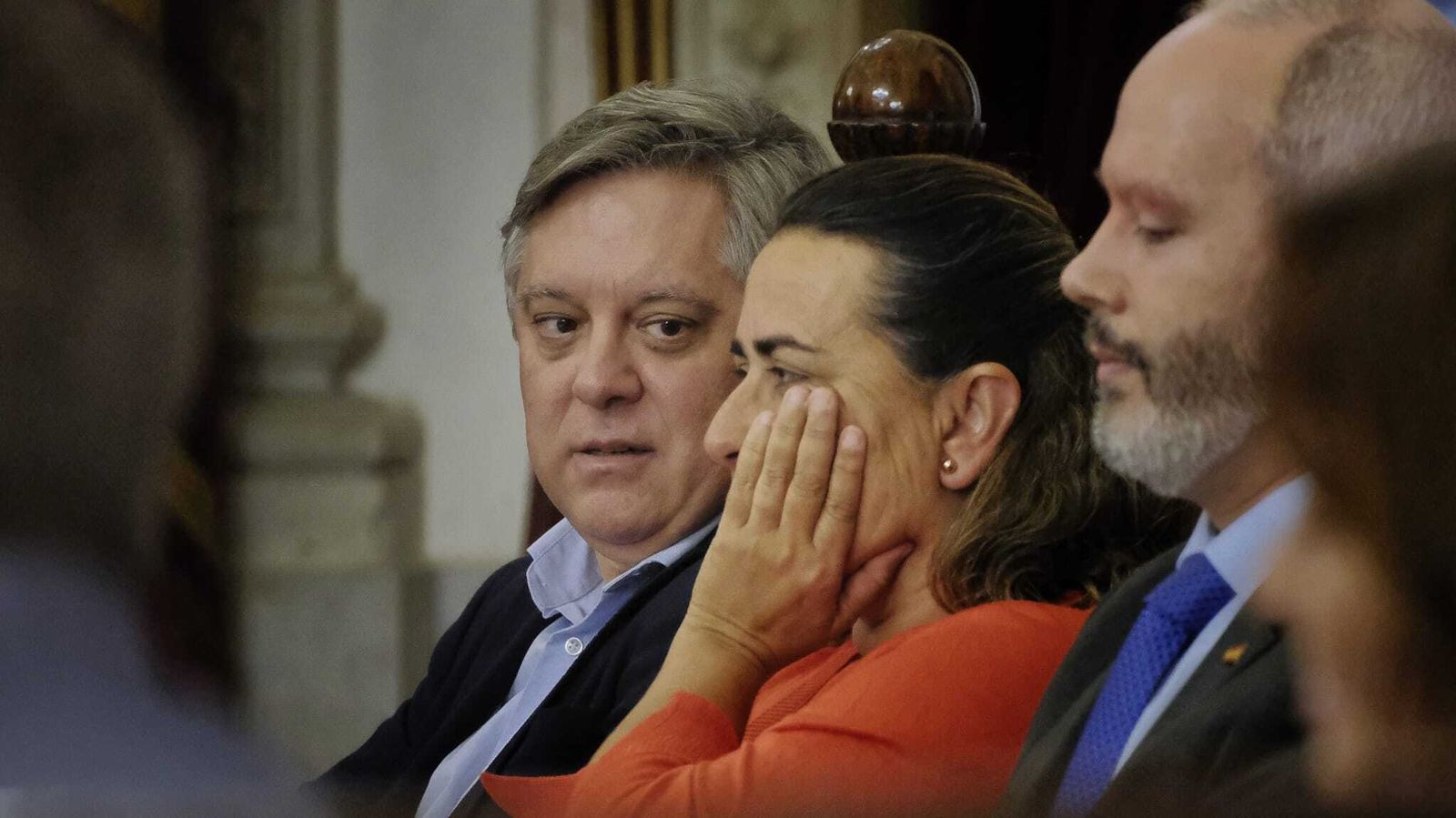 Concejales de la bancada socialista, en el Pleno de este último jueves de octubre.