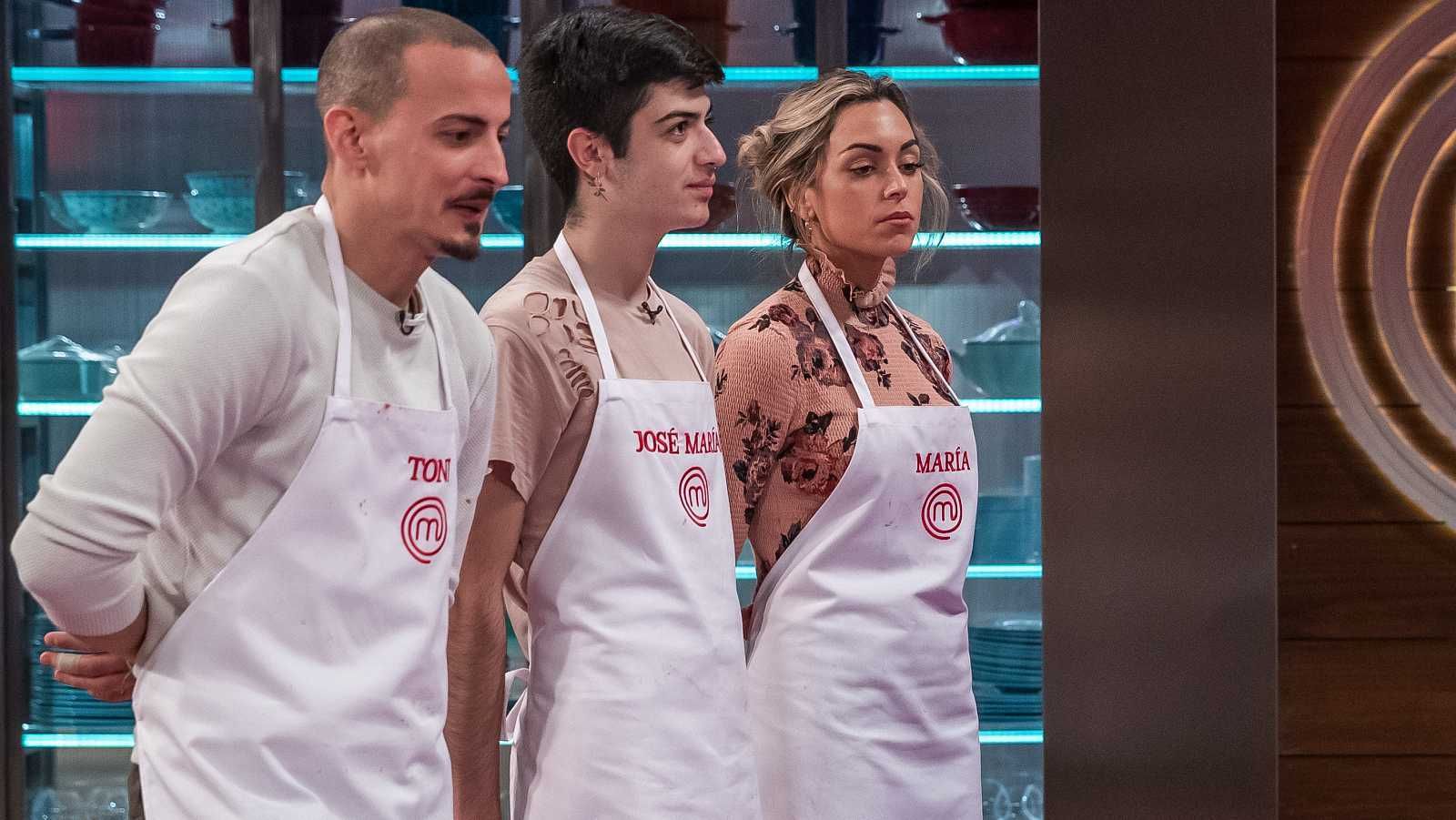 José María, en el centro, en la eliminación de 'MasterChef'