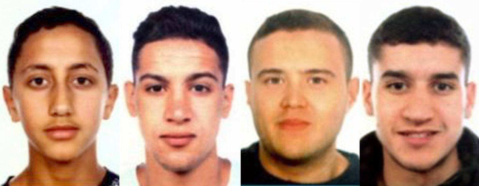 Moussa Oukabir, Sair Aallaa, Mohamed Hychami y Younes Abouyaaqoub, los sospechos de tentar en Cataluña.