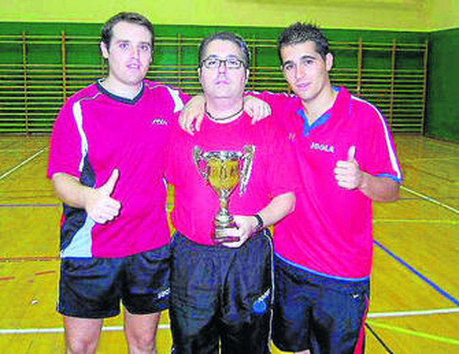 Valerio, Delgado y Sánchez, jugadores del CTM Nazaret.