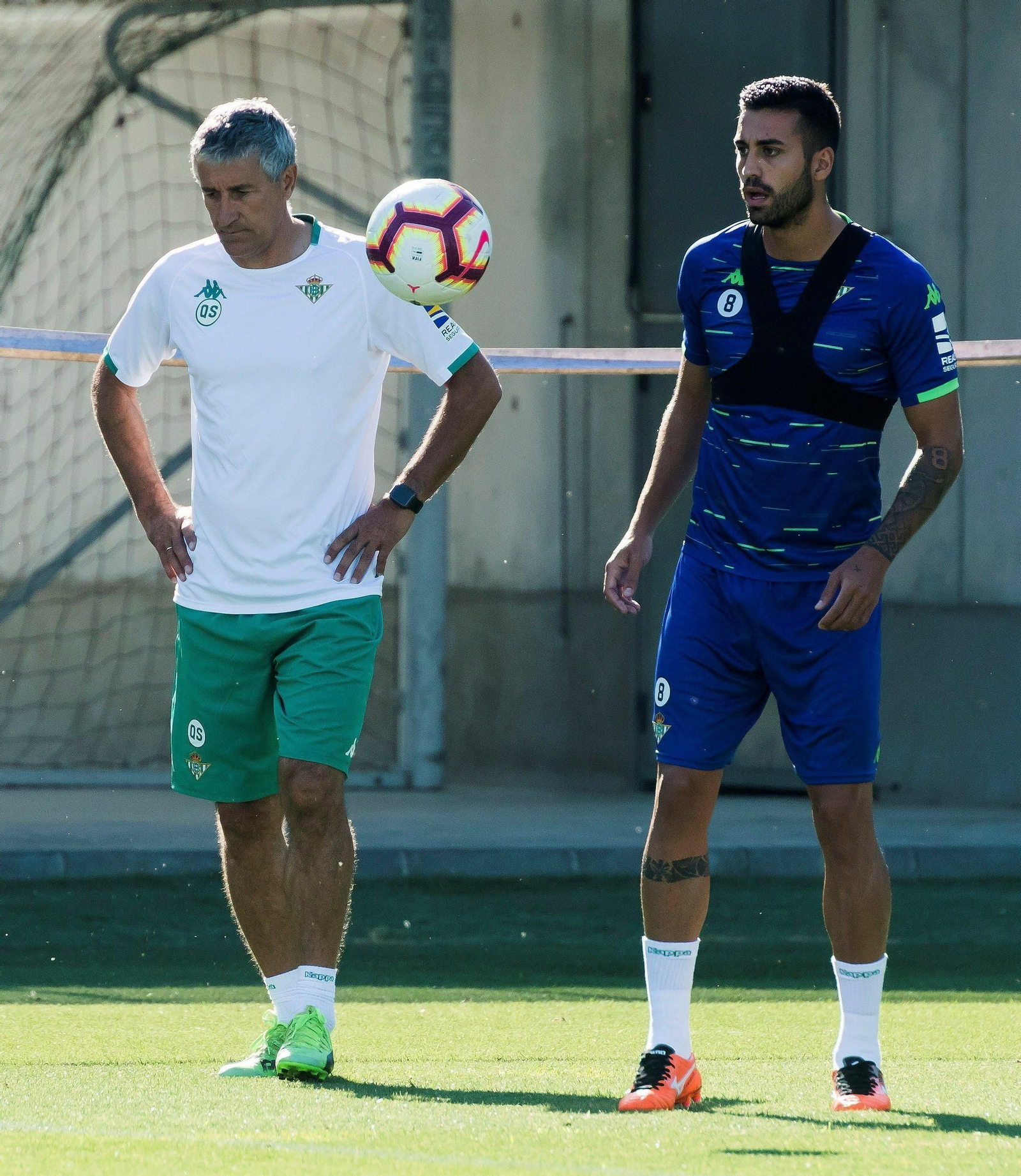 Camarasa junto a Setién en la pasada pretemporada.