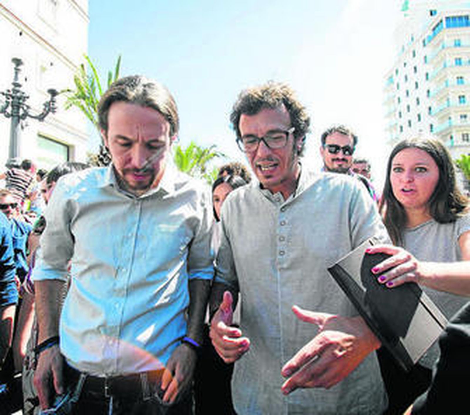 Pablo Iglesias y José María González, el 19 de junio en Cádiz.