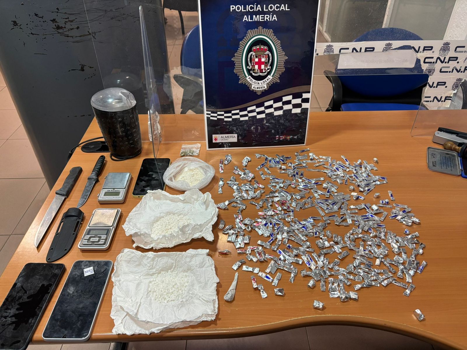 Droga intervenida en Pescadería.