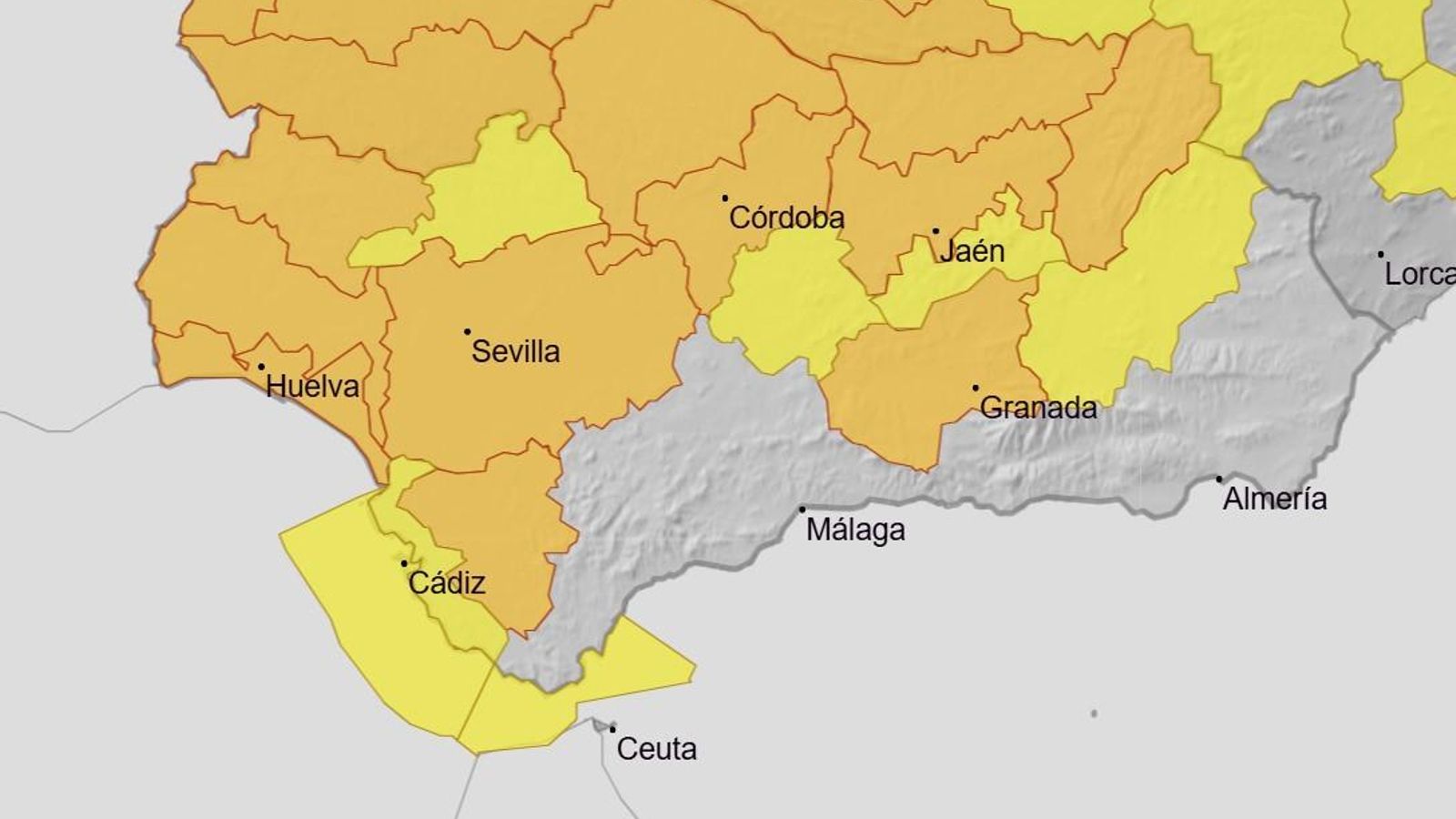 Mapa de alertas para este sábado.