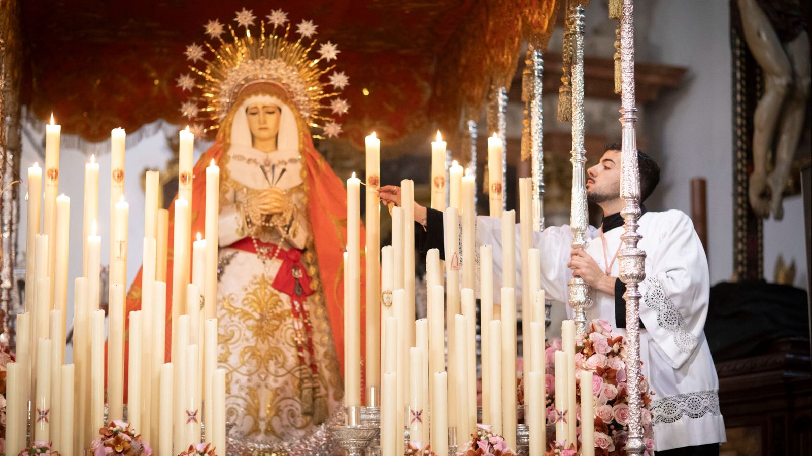 Virgen de los Dolores en la Iglesia Parroquial de San Pedro y San Pablo de Granada, Lunes Santo 2025