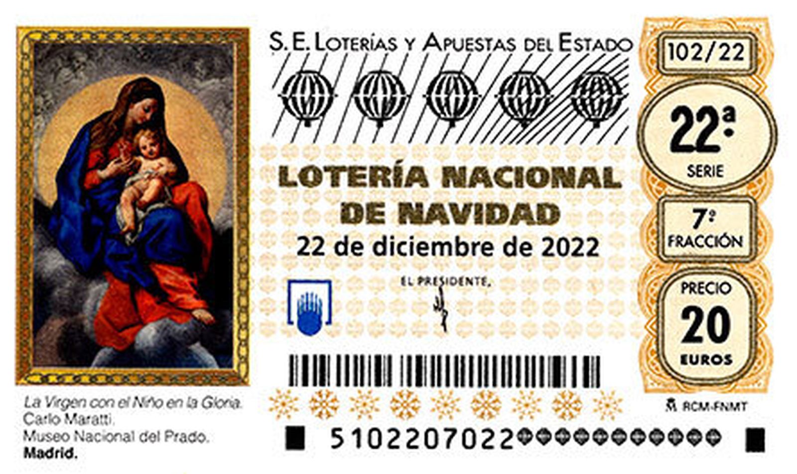 Modelo de cómo será el décimo de la Lotería Nacional de Navidad