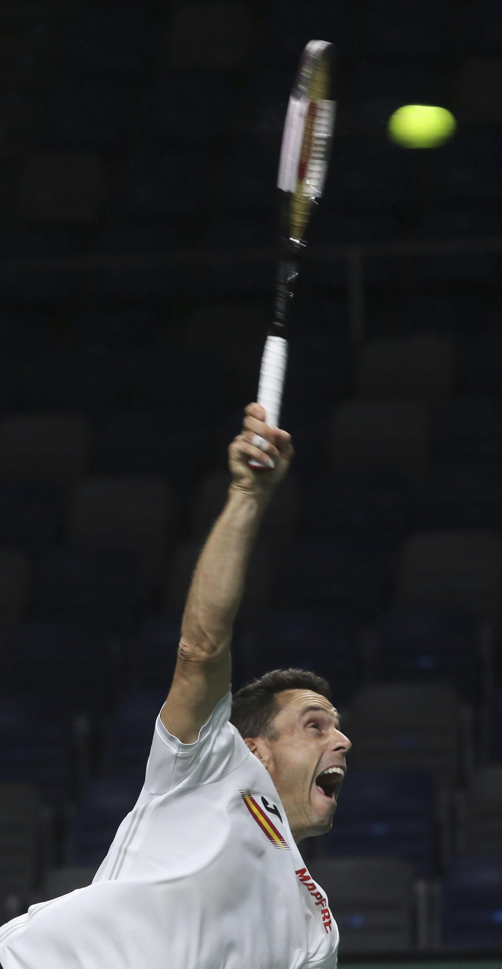 La metamorfosis del Carpena para la Copa Davis, con los jugadores sobre la pista ya