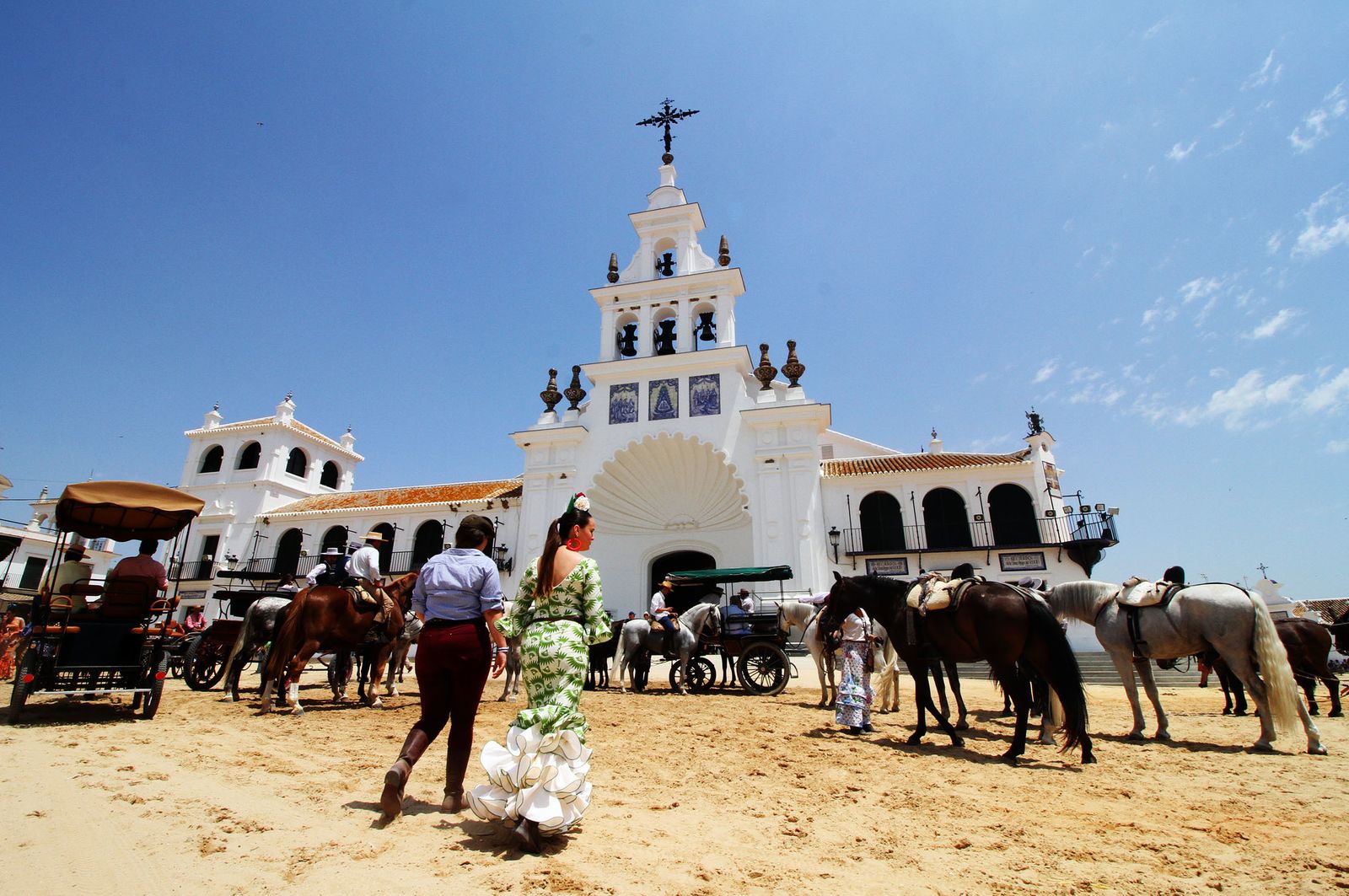 Ambiente en la aldea del Rocío.