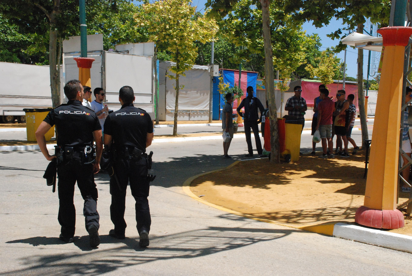 Policía Nacional en la Feria de Puerto Real