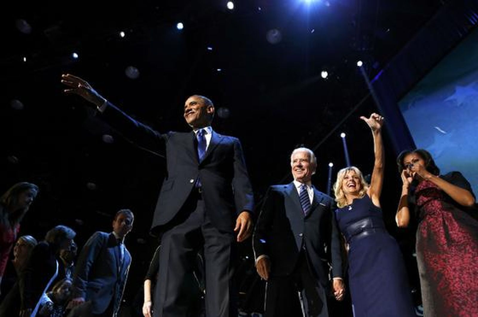Obama con Biden, celebrando su victoria.

Foto: Reuters
