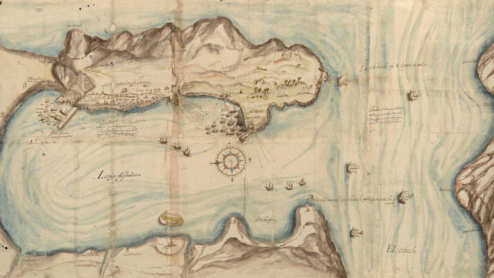 Gibraltar en uno de los planos de Bravo de Laguna. Gibraltar en uno de los planos de Bravo de Laguna.