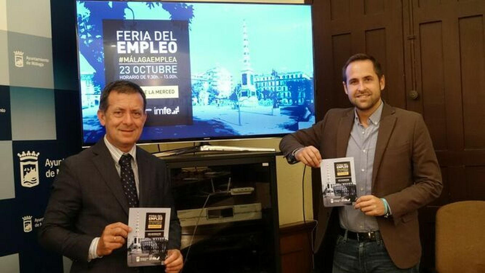Presentación de la Feria del Empleo en el Ayuntamiento de Málaga.