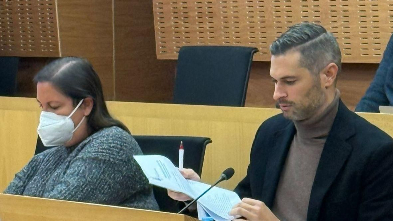 Los ediles socialistas en el pleno del miércoles.