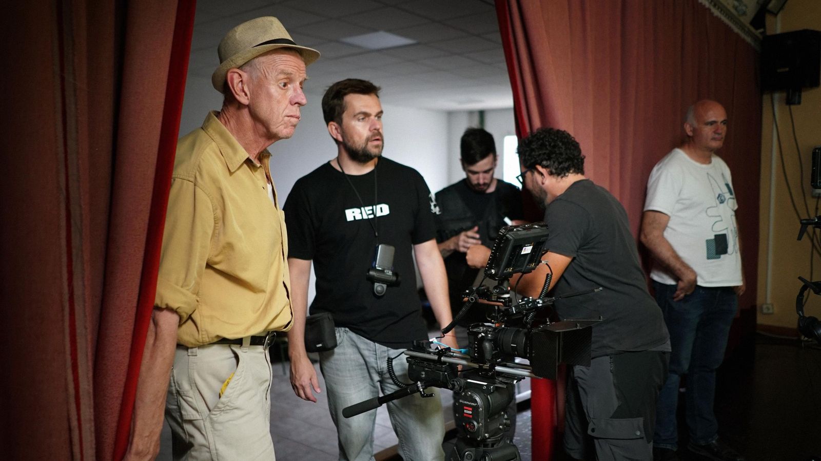 El cineasta durante la grabación.