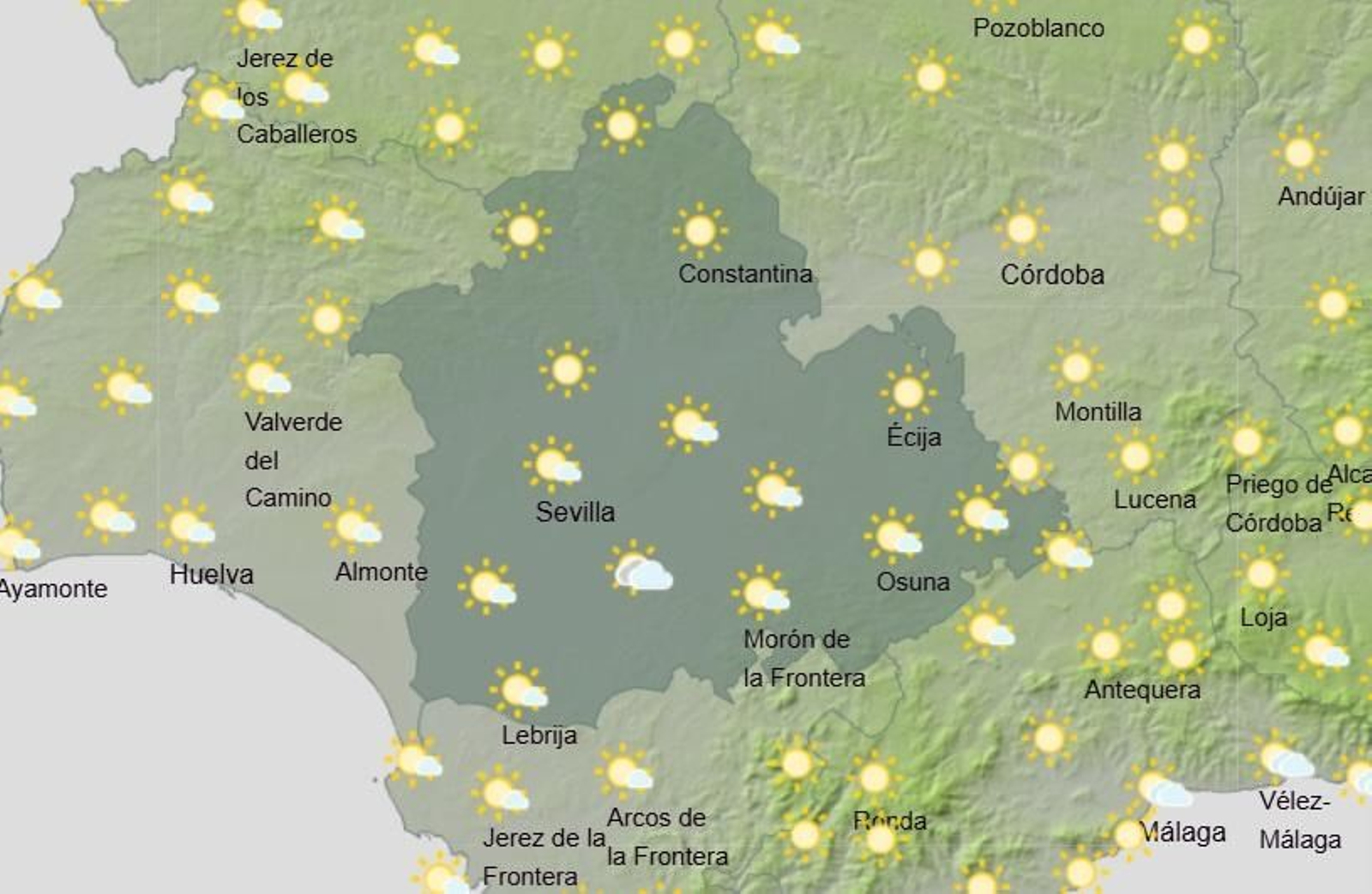 Predominarán los cielos nubosos a lo largo del fin de semana, con cambio de tendencia a partir del domingo.