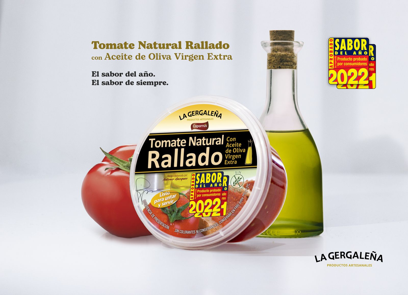 El Tomate Natural Rallado con AOVE ‘La Gergaleña’, ‘Sabor del año 2022’.