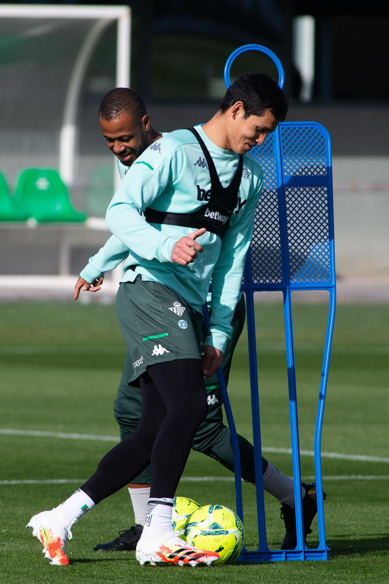 Mandi, con Sidnei en un entrenamiento reciente.