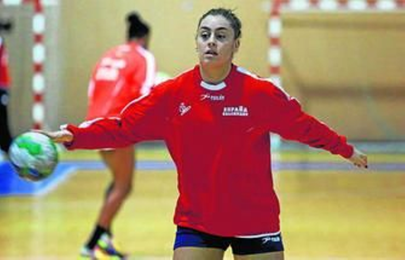 Marta López, en un entrenamiento en Málaga.