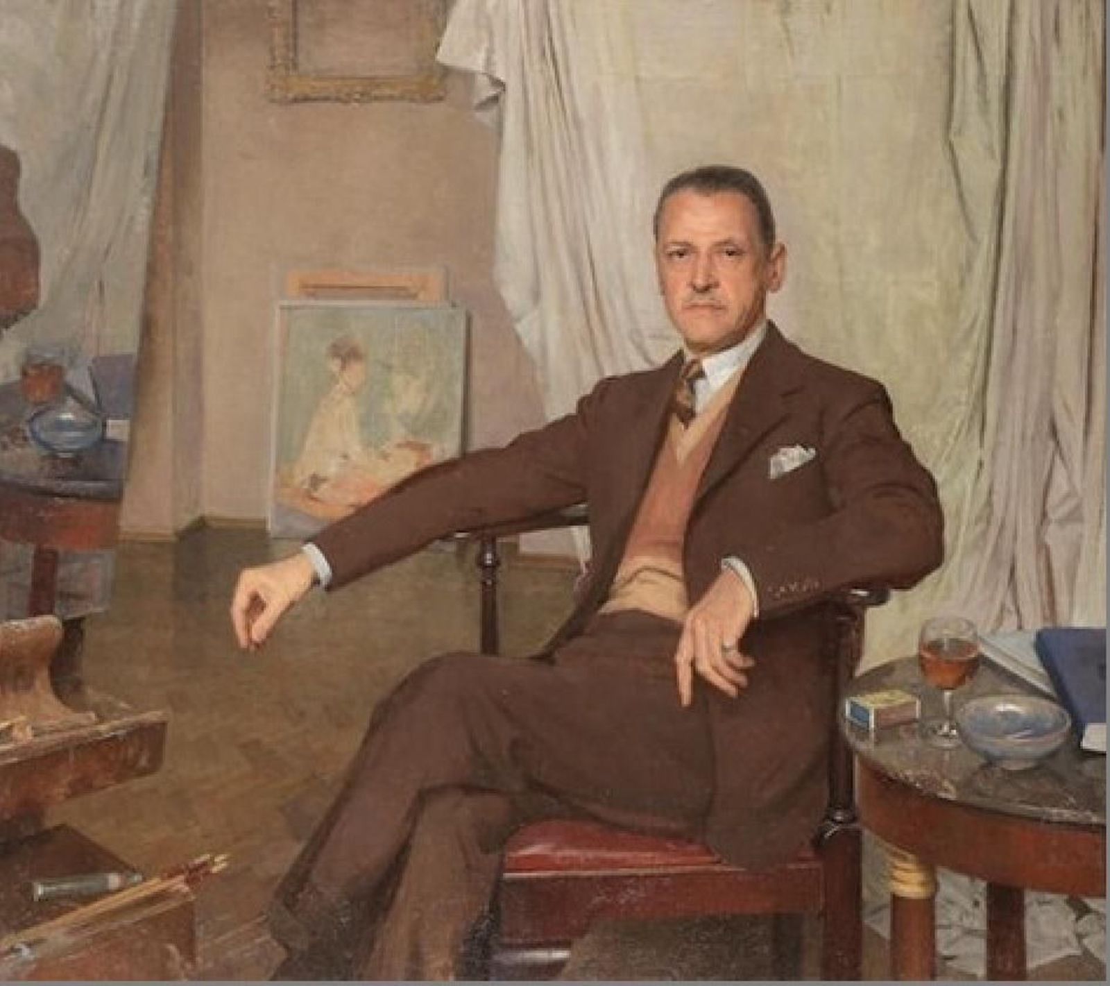 A glass of sherry in the Study, de Gerald Festus Kelly, años 30.