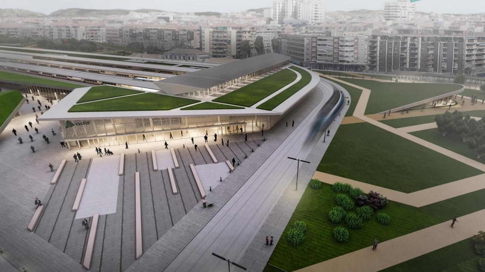 Recreación de la futura estación de ferrocarril de Granada