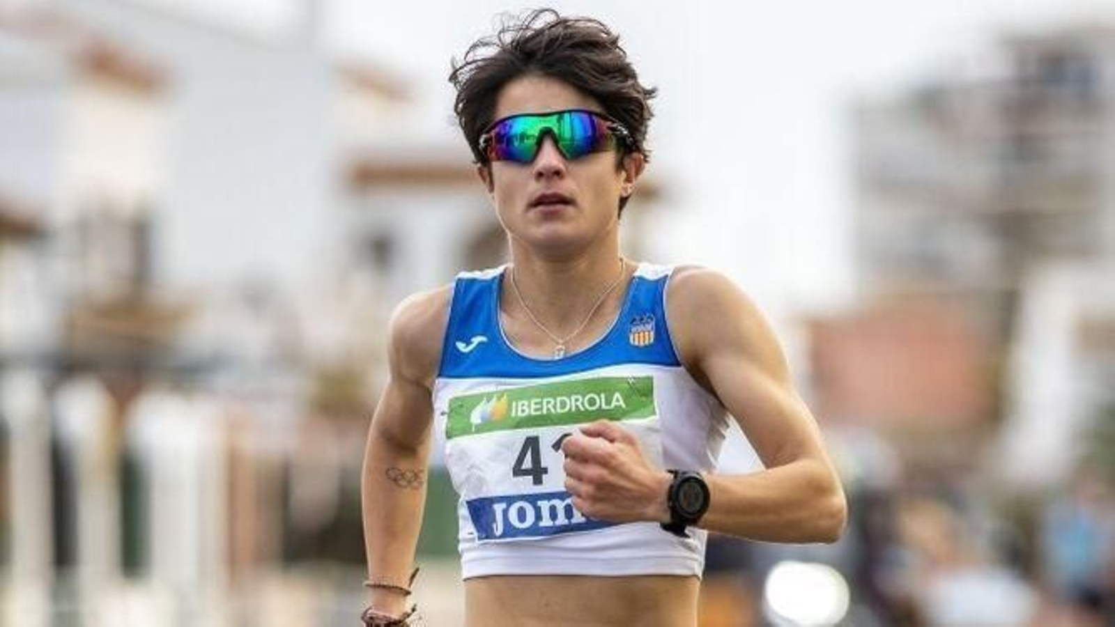 María Pérez, durante la prueba de 35 kilómetros marcha en Lepe