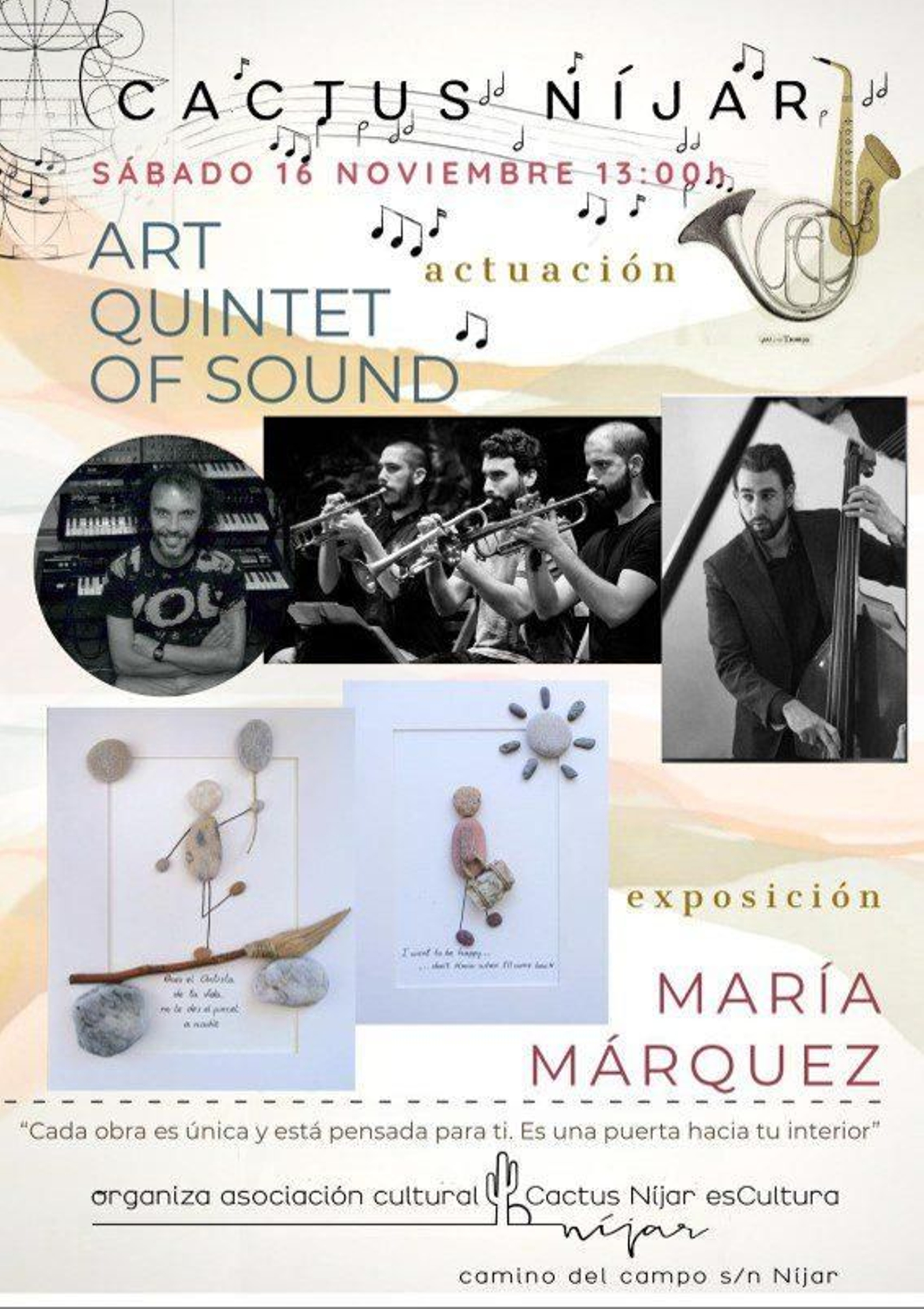 La convocatoria se completa con la exposición de piedras de María Marquez