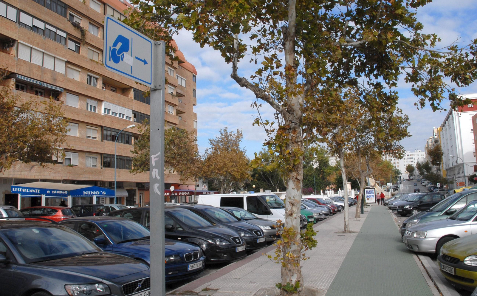La zona azul de la zona de El Almendral, en una imagen de archivo.