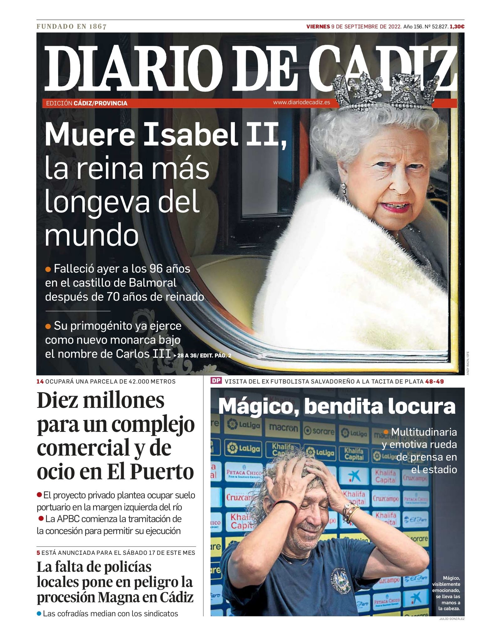 Las 22 portadas de Diario de Cádiz de 2022