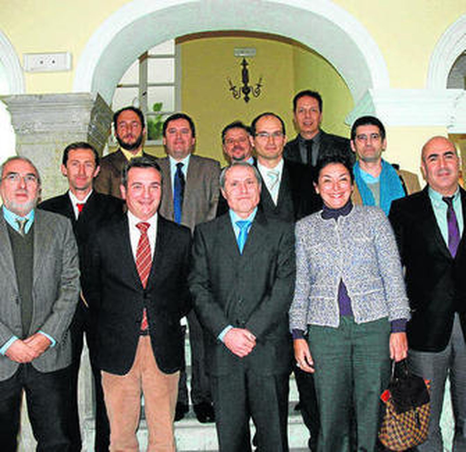 El rector con la dirección de la Politécnica y de Ciencias del Trabajo.
