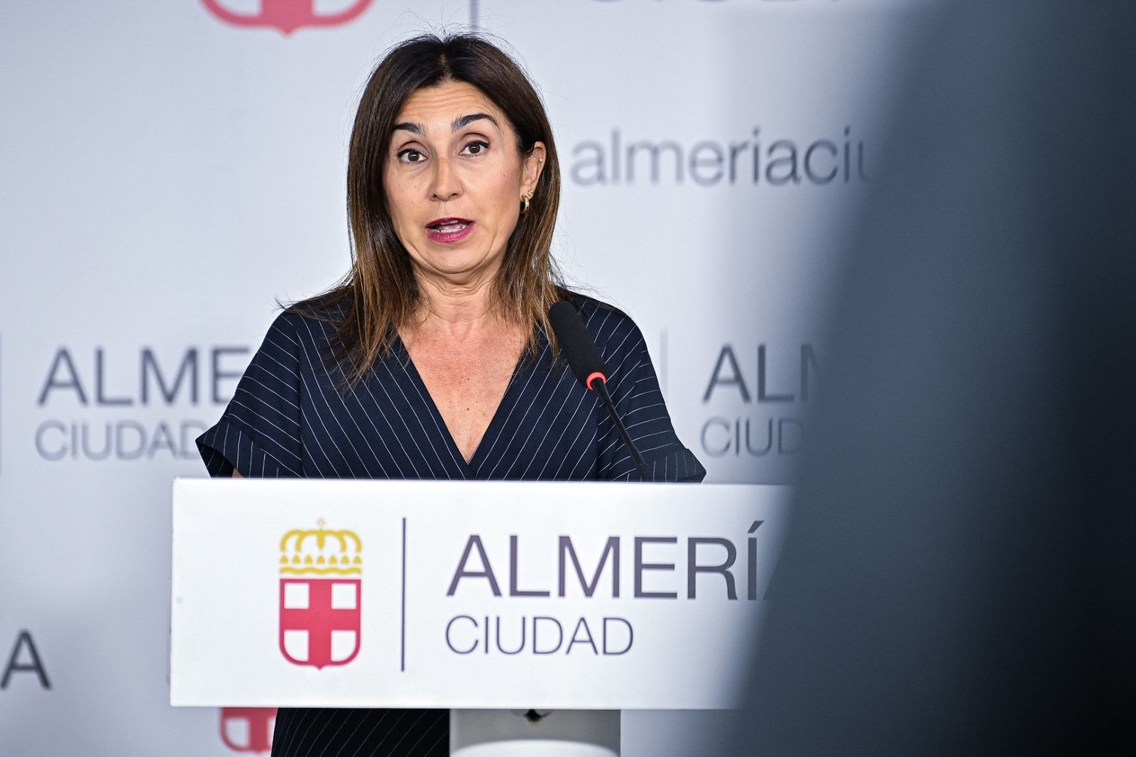 Sacra Sánchez, en la rueda de prensa ofrecida.