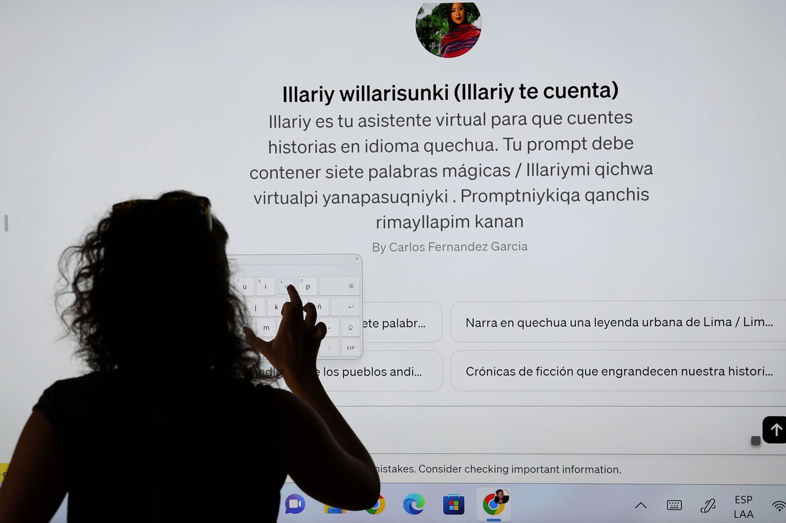 Illariy, chatbot con inteligencia artificial capaz de contar historias en idioma quechua.