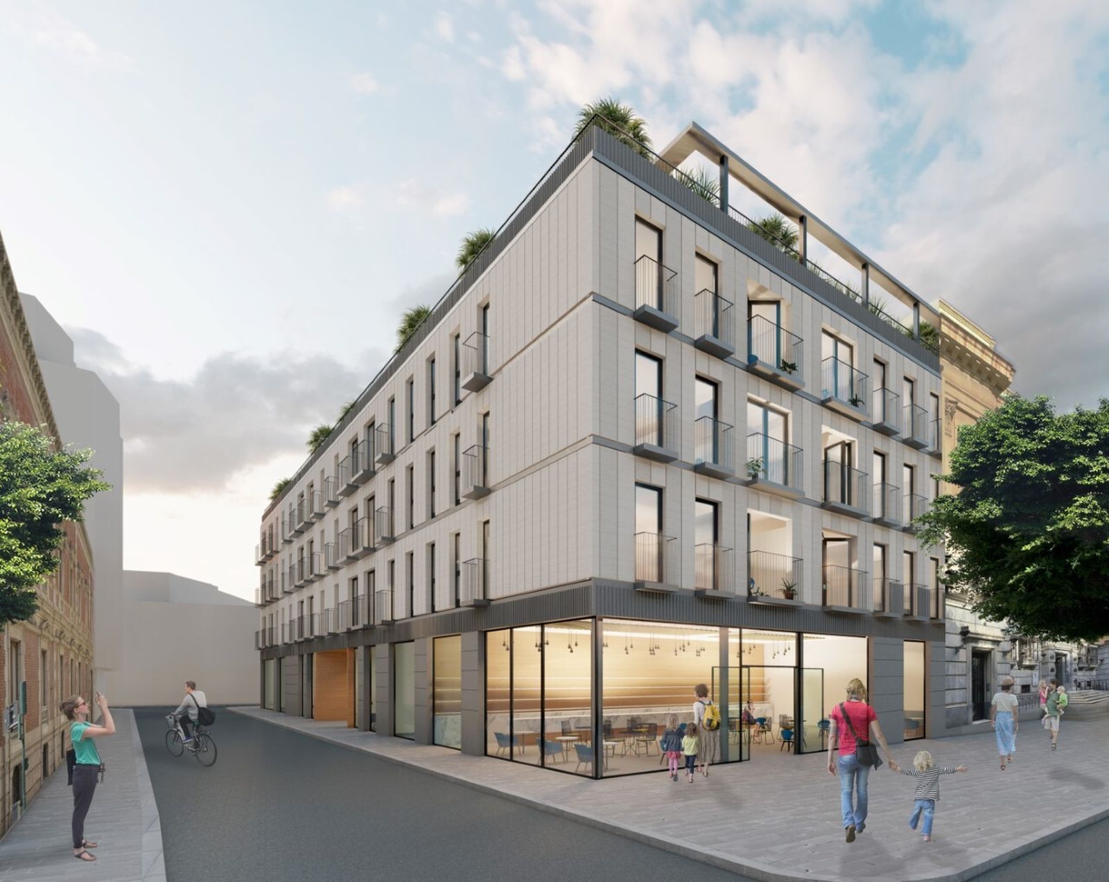 Otra perspectiva de cómo será la promoción Villalán de AEDAS Homes en el centro de Almería