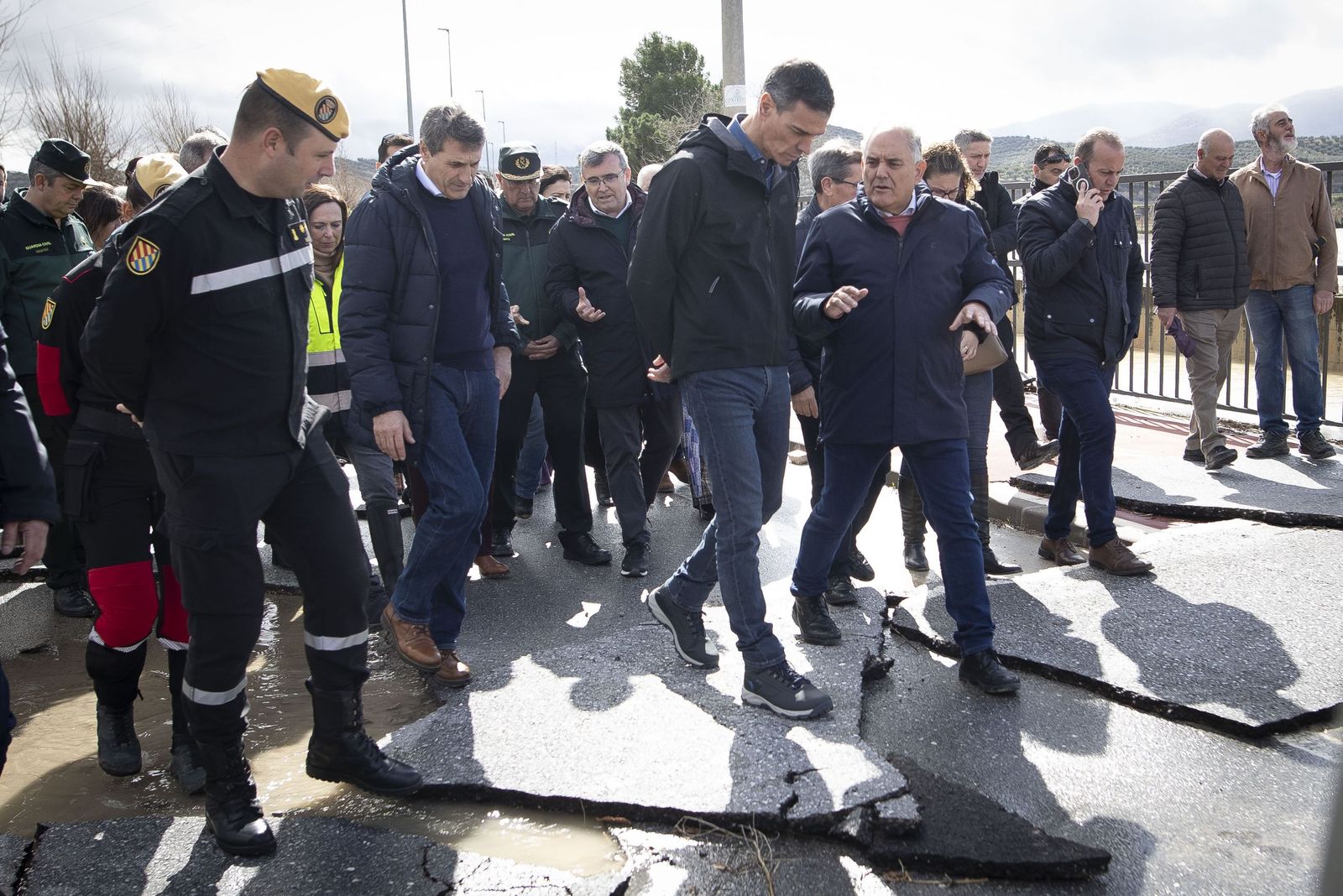 Fotos: Pedro Sánchez visita Huétor Tájar para comprobar los daños de la borrasca Leonardo